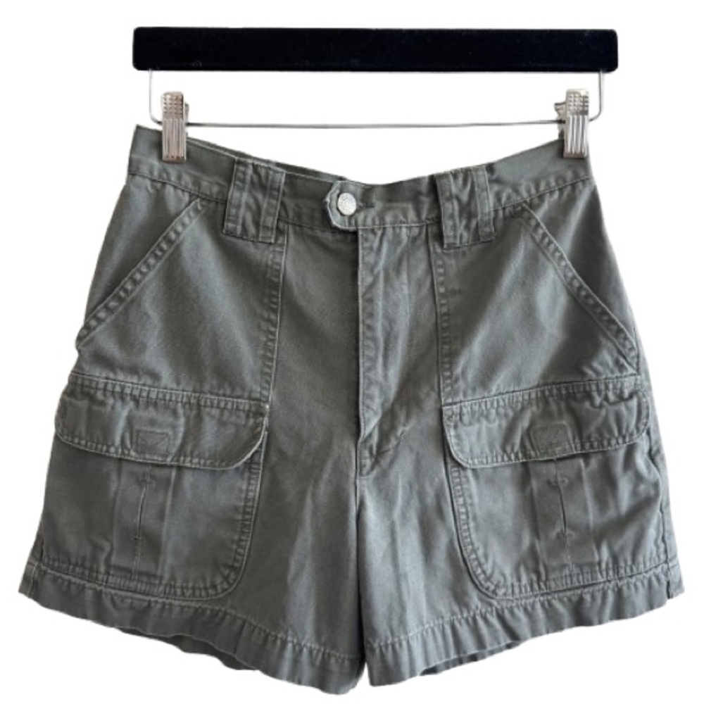 y2k Vintage American Eagle Green Utility Cargo Shorts 2000s Cotton High Rise